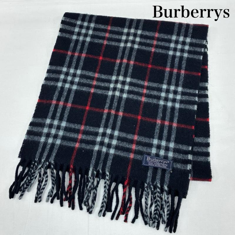 バーバリーズ BURBERRYS マフラー マフラー イングランド製 オールド チェック カシミヤ フリンジ マフラー - レディース USED 古着 中古 50168338