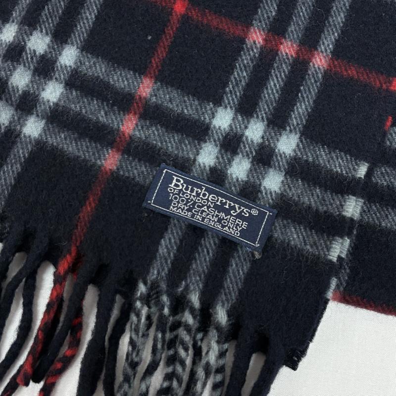 バーバリーズ BURBERRYS マフラー マフラー イングランド製 オールド チェック カシミヤ フリンジ マフラー - レディース USED 古着 中古 50168338