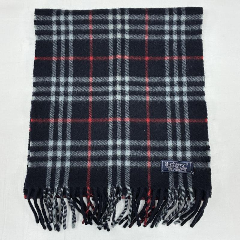 バーバリーズ BURBERRYS マフラー マフラー イングランド製 オールド チェック カシミヤ フリンジ マフラー - レディース USED 古着 中古 50168338