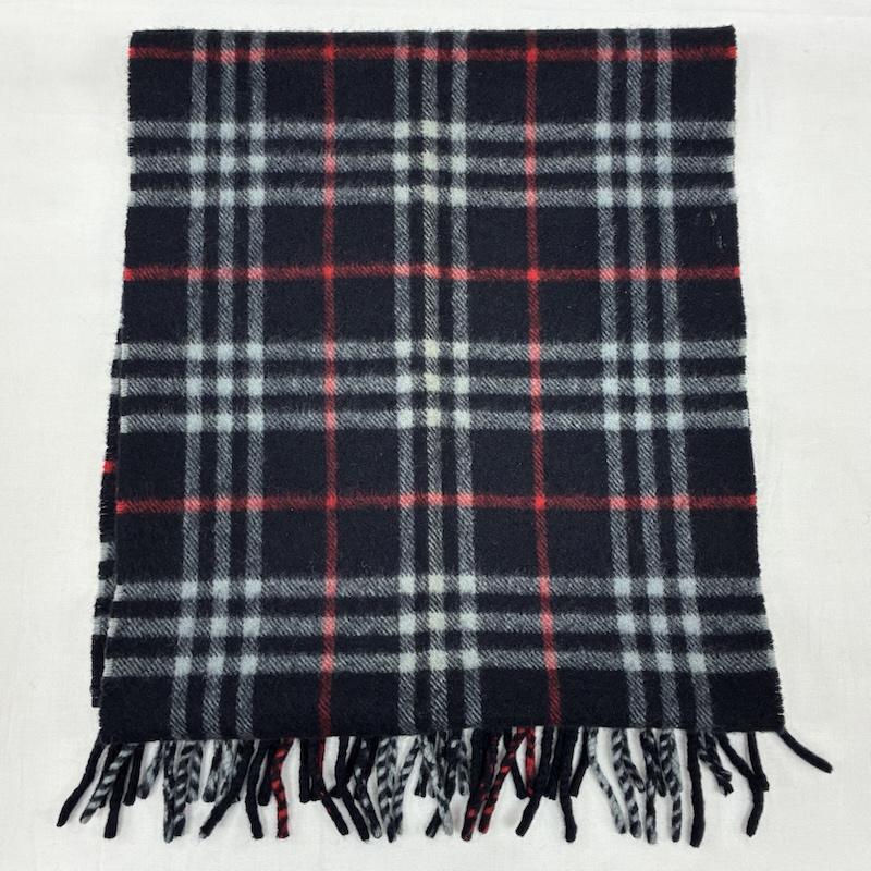 バーバリーズ BURBERRYS マフラー マフラー イングランド製 オールド チェック カシミヤ フリンジ マフラー - レディース USED 古着 中古 50168338