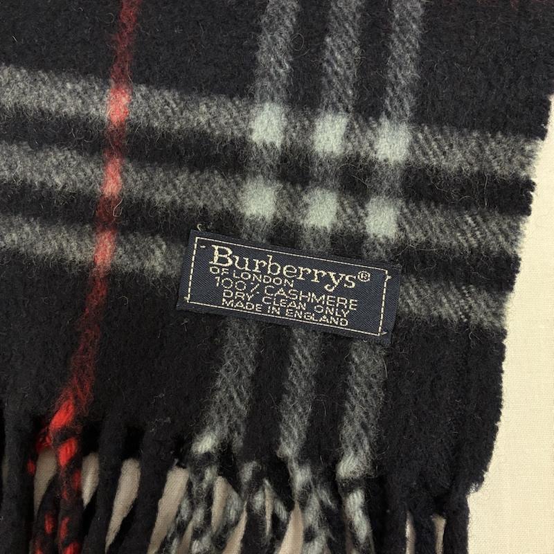 バーバリーズ BURBERRYS マフラー マフラー イングランド製 オールド チェック カシミヤ フリンジ マフラー - レディース USED 古着 中古 50168339