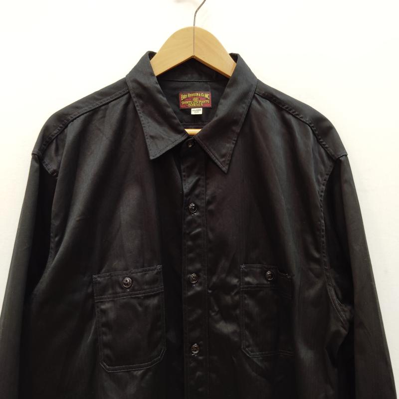 バズリクソンズ Buzz Rickson s シャツ、ブラウス 長袖 BR29390 ヘリンボーン ワークシャツ XXL 黒 / ブラック / black メンズ USED 古着 中古 50168342