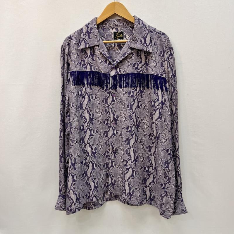 ニードルス Needles シャツ、ブラウス 長袖 フリンジワンアップシャツ ウエスタン オープンカラー 開襟 OT194 L 紫 / パープル / purple メンズ USED 古着 中古 50168347