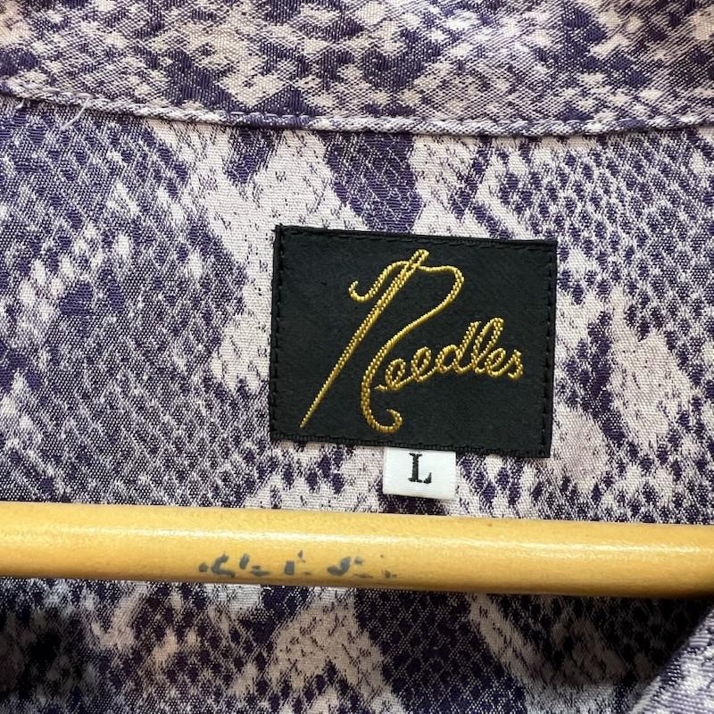 ニードルス Needles シャツ、ブラウス 長袖 フリンジワンアップシャツ ウエスタン オープンカラー 開襟 OT194 L 紫 / パープル / purple メンズ USED 古着 中古 50168347