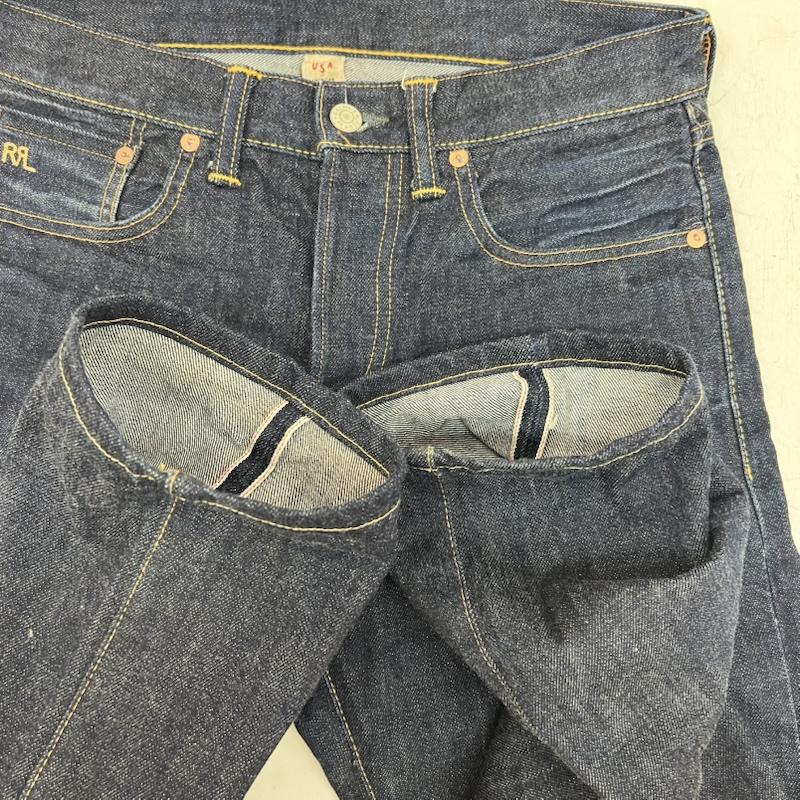ダブルアールエル ラルフローレン RRL RALPH LAUREN パンツ デニム、ジーンズ USA製 スリムストレート セルビッチ デニムパンツ 29インチ メンズ USED 古着 中古 50168353
