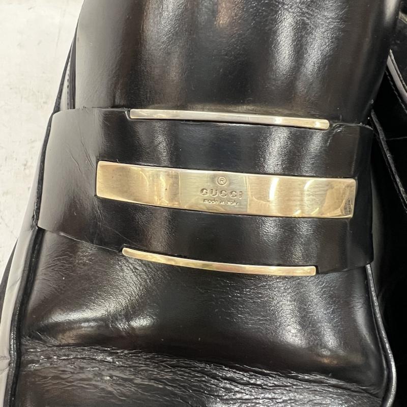 グッチ GUCCI ローファー ローファー Gプレート スクエアトゥ レザー ローファー size39 - 黒 / ブラック / black メンズ USED 古着 中古 50168355