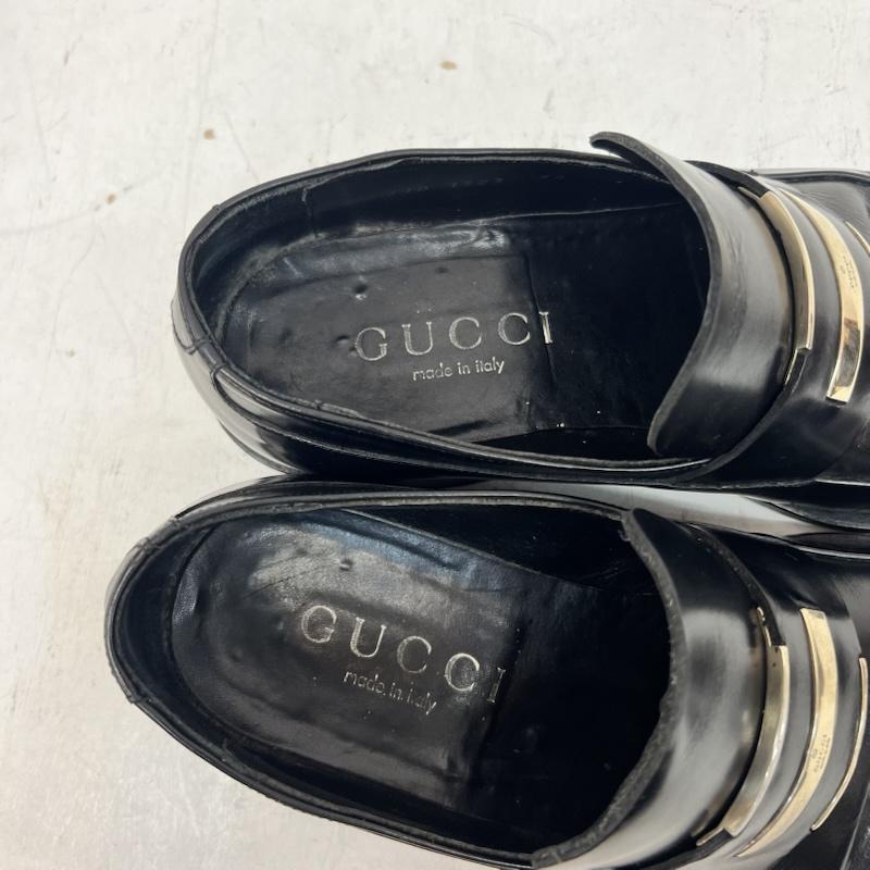グッチ GUCCI ローファー ローファー Gプレート スクエアトゥ レザー ローファー size39 - 黒 / ブラック / black メンズ USED 古着 中古 50168355