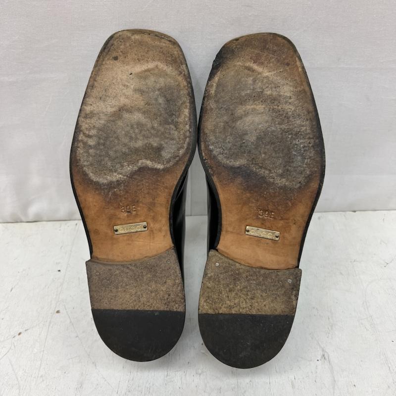 グッチ GUCCI ローファー ローファー Gプレート スクエアトゥ レザー ローファー size39 - 黒 / ブラック / black メンズ USED 古着 中古 50168355