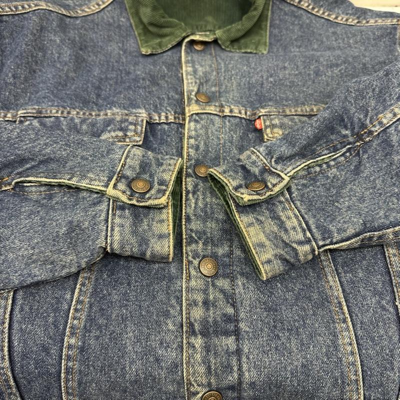 リーバイス Levi s ジャケット、上着 ジャンパー、ブルゾン 80s USA製 リバーシブル コーデュロイ デニム ジャケット 70548-1539 M インディゴ / インディゴ / Indigo X 緑 / グリーン / green メンズ USED 古着 中古 50168360