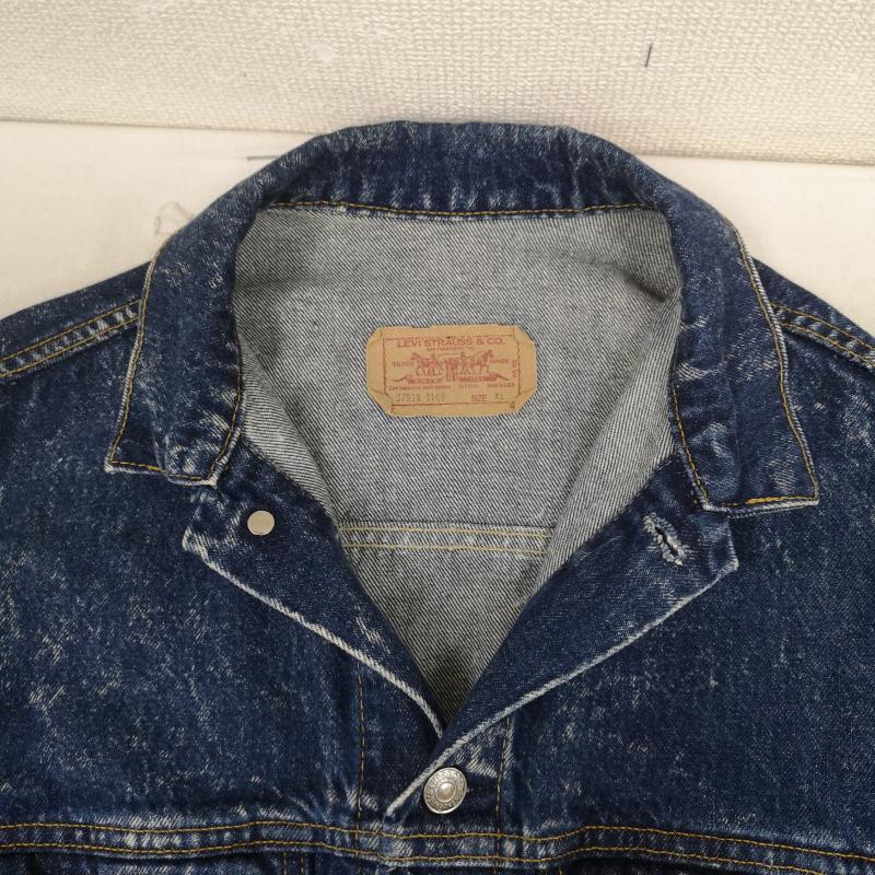 リーバイストラウスアンドコー Levi Strauss & co. ジャケット、上着 ジャンパー、ブルゾン 80s USA製 赤タブ ケミカルウォッシュ デニム ジャケット Gジャン 57514 XL インディゴ / インディゴ / Indigo メンズ USED 古着 中古 50168375