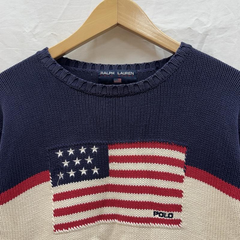 ポロスポーツラルフローレン POLOSPORT ニット、セーター 長袖 90年代 ビンテージ 星条旗柄 ニット セーター 90s VINTAGE M レディース USED 古着 中古 50168378