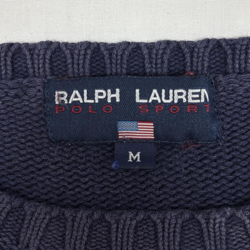 ポロスポーツラルフローレン POLOSPORT ニット、セーター 長袖 90年代 ビンテージ 星条旗柄 ニット セーター 90s VINTAGE M レディース USED 古着 中古 50168378