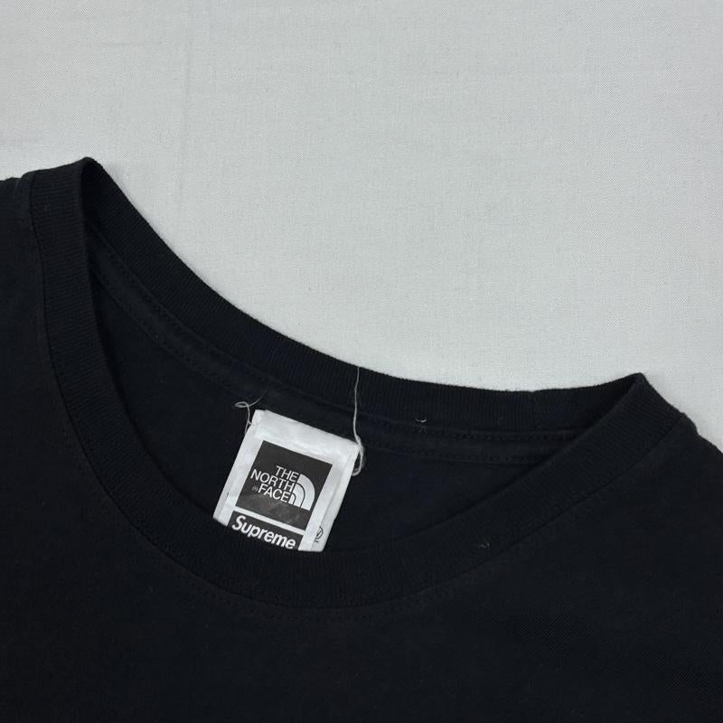 シュプリーム×ノースフェイス Supreme×THE NORTH FACE Tシャツ 半袖 18SS メタリックロゴ クルーネック 半袖 Tシャツ Metallic Logo Tee NT31808I S 黒 / ブラック / black メンズ USED 古着 中古 50168387