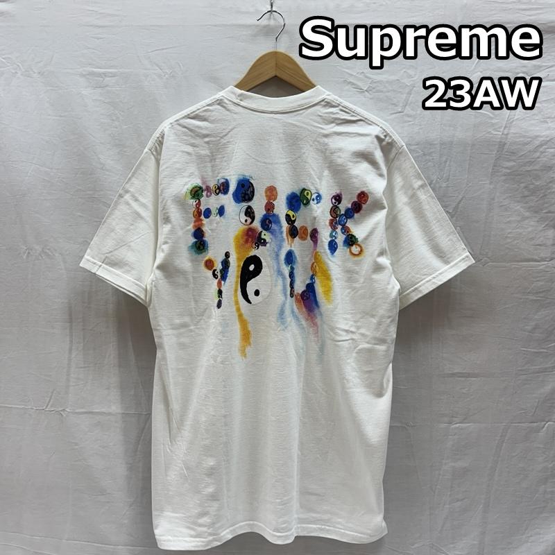 シュプリーム Supreme Tシャツ 半袖 23AW Yin Yang Tee 陰陽マーク FuckYouロゴ クルーネック Tシャツ L 白 / ホワイト / white メンズ USED 古着 中古 50168390