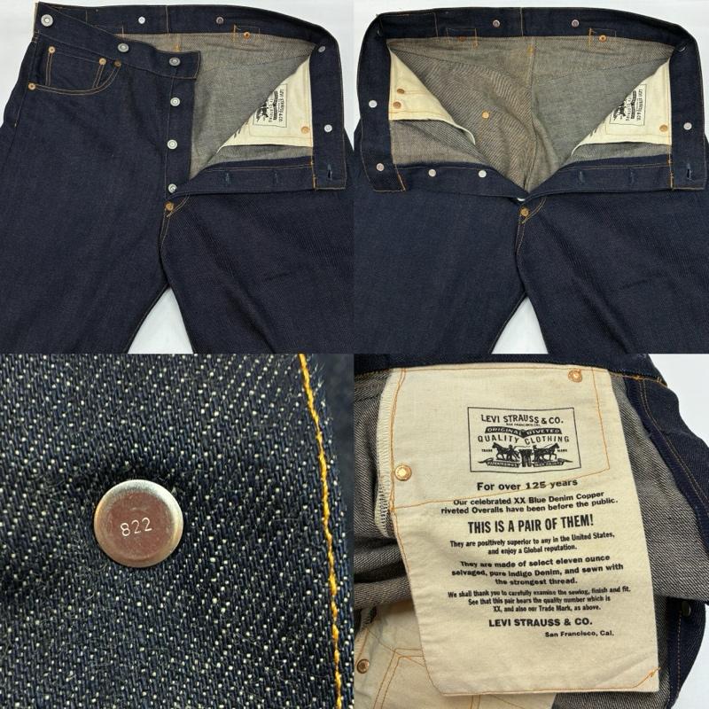リーバイス Levi s パンツ デニム、ジーンズ 125-0024 USA製 00s ボタン裏 822 1890年代 1st 501 復刻 デニムパンツ 31インチ メンズ USED 古着 中古 50168395