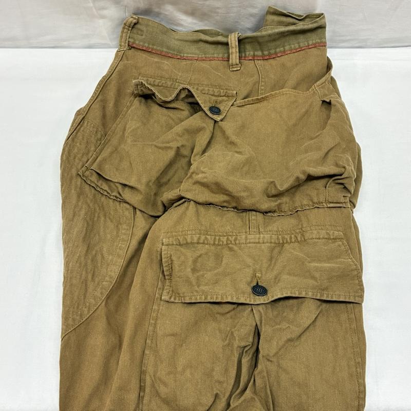 キャピタル KAPITAL パンツ ワークパンツ、ペインターパンツ リネン コットン マルチ ポケット カーゴ パンツ K1603LP031 XL メンズ USED 古着 中古 50168397