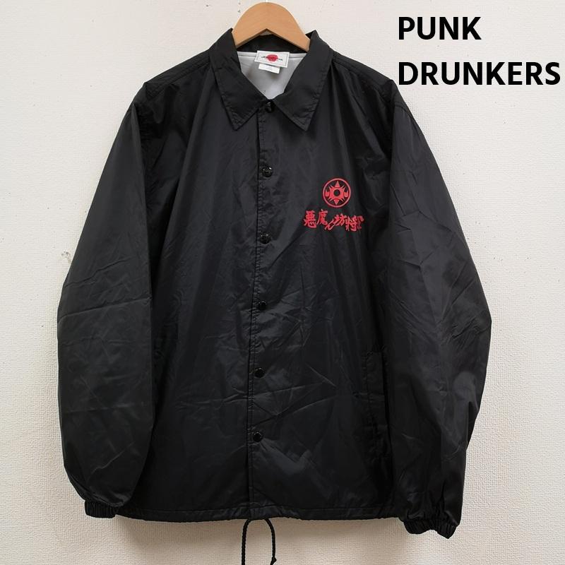 パンクドランカーズ PUNK DRUNKERS ジャケット、上着 ジャンパー、ブルゾン キン肉マン 漫画 アニメ 悪魔将軍 グラフィック コーチ ジャケット L 黒 / ブラック / black メンズ USED 古着 中古 50168403