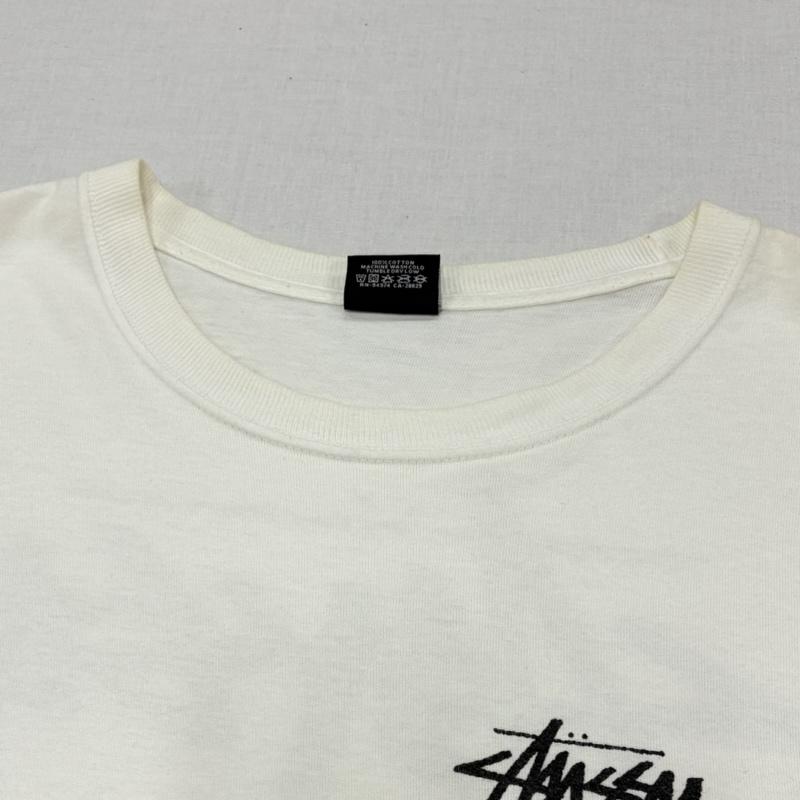 ステューシー STUSSY Tシャツ 半袖 8ボール グラフィック ロゴ 両面プリント 半袖 Tシャツ フェード L ロゴ、文字 X プリント 白 / ホワイト / white X 黒 / ブラック / black メンズ USED 古着 中古 50168404