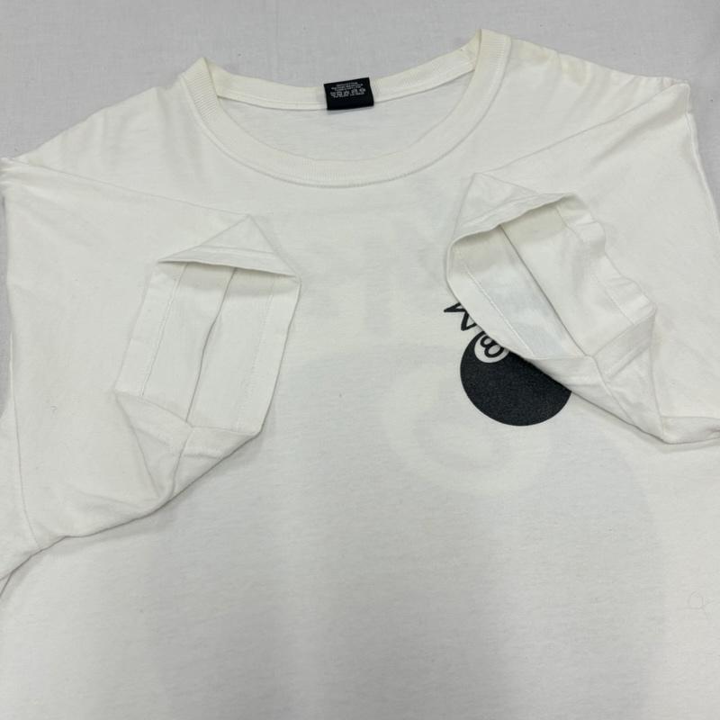 ステューシー STUSSY Tシャツ 半袖 8ボール グラフィック ロゴ 両面プリント 半袖 Tシャツ フェード L ロゴ、文字 X プリント 白 / ホワイト / white X 黒 / ブラック / black メンズ USED 古着 中古 50168404
