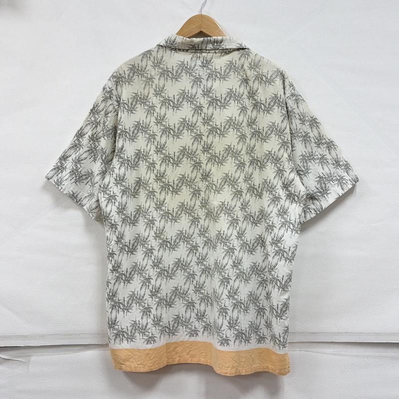ステューシー STUSSY シャツ、ブラウス 半袖 90s OLD バンブー柄 半袖 アロハシャツ ロゴ 刺繍 オープンカラー フェード XL 総柄 X プリント X ロゴ、文字 X 刺繍 白 / ホワイト / white X 黒 / ブラック / black X 橙 / オレンジ / orange メンズ USED 古着 中古 50168408