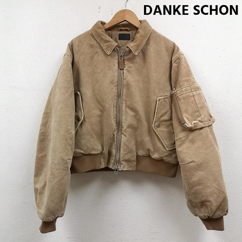 ダンケシェーン DANKE SCHON ジャケット、上着 フライトジャケット ピグメント加工 キルティング ダック ショート フライト ジャケット MA-1 M ベージュ / ベージュ / beige メンズ USED 古着 中古 50168420