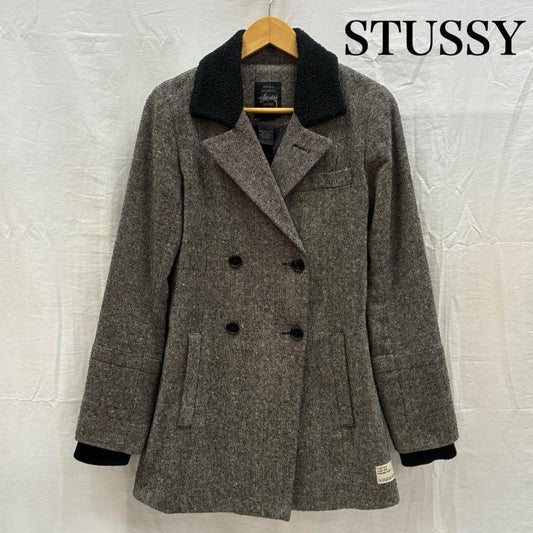 ステューシー STUSSY ジャケット、上着 ジャケット、ブレザー オールド ダブル ブレスト ボア カラー リブ ネップ テーラード ジャケット アーカイブ XS レディース USED 古着 中古 50168440