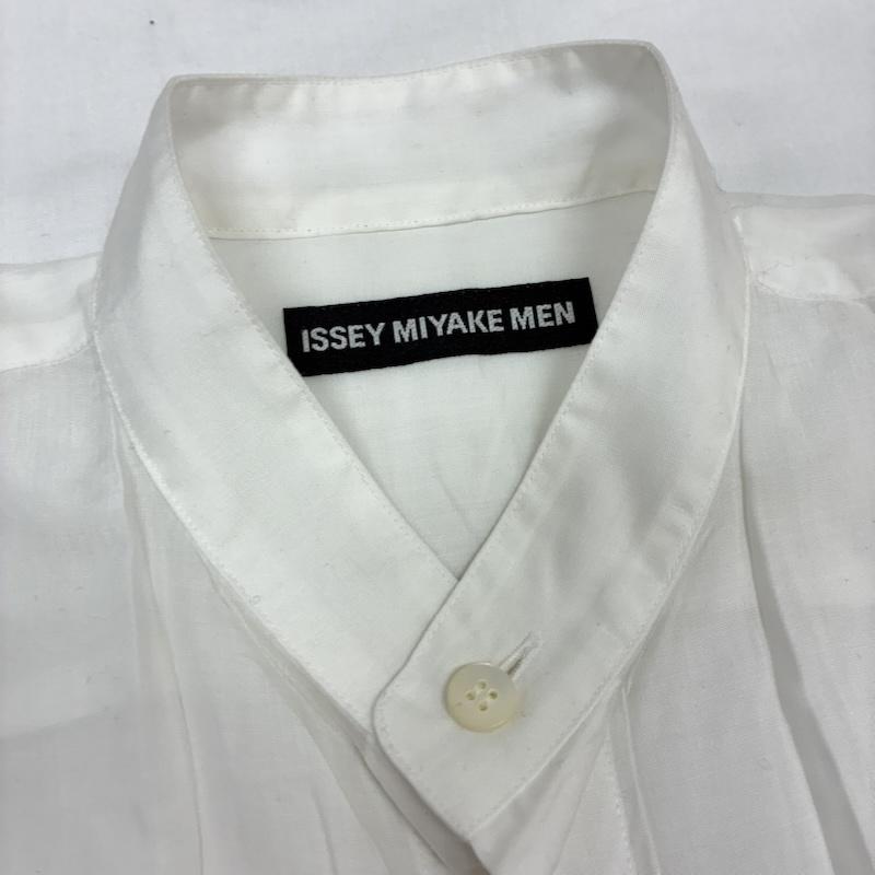 イッセイミヤケメン ISSEYMIYAKEMEN シャツ、ブラウス 長袖 黒タグ プリーツ バンドカラー シャツ シワ加工 アーカイブ - メンズ USED 古着 中古 50168447