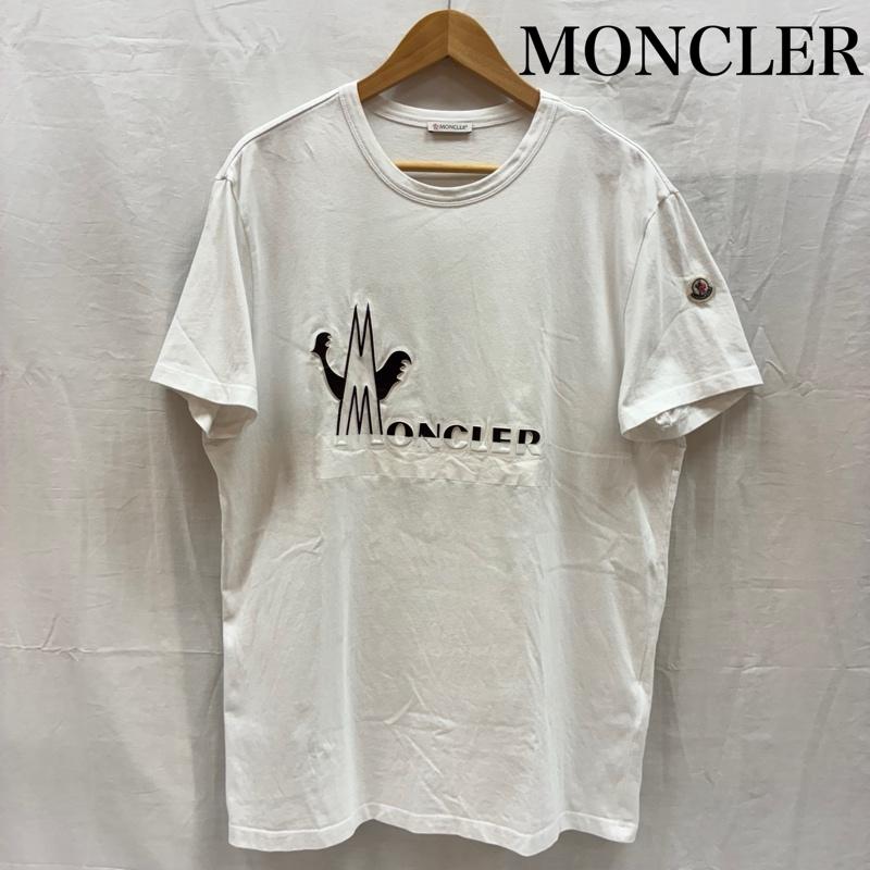 モンクレール MONCLER Tシャツ 半袖 19ss MAGLIA T-SHIRT F10918C70910 8390T ロゴ プリント ワッペン Tシャツ XL メンズ USED 古着 中古 50168453