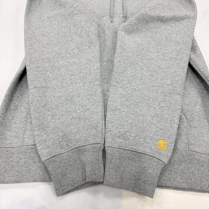 カーハート ダブリューアイピー Carhartt WIP パーカー 長袖 チェイス フーディー スウェット パーカー ロゴ 刺繍 フリース ラグラン 無地 プルオーバー 裏起毛 M 無地 X ワンポイント X ロゴ、文字 X 刺繍 灰 / グレー / gray X 金 / ゴールド / gold color メンズ USED 古着 中古 50168461