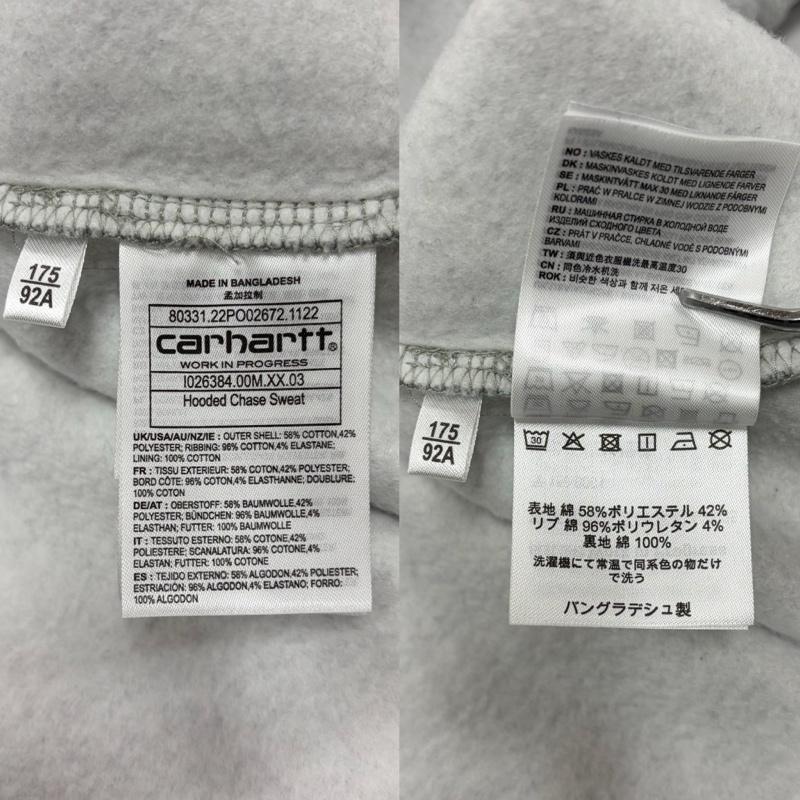 カーハート ダブリューアイピー Carhartt WIP パーカー 長袖 チェイス フーディー スウェット パーカー ロゴ 刺繍 フリース ラグラン 無地 プルオーバー 裏起毛 M 無地 X ワンポイント X ロゴ、文字 X 刺繍 灰 / グレー / gray X 金 / ゴールド / gold color メンズ USED 古着 中古 50168461