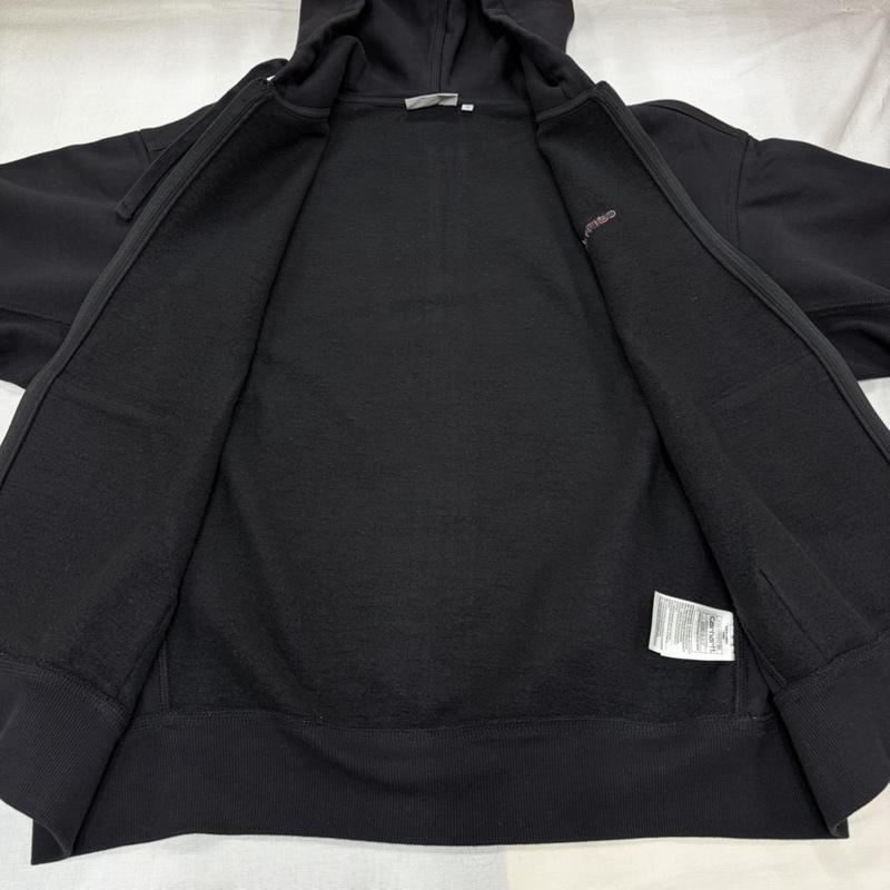 カーハート ダブリューアイピー Carhartt WIP パーカー 長袖 フーデッド アメリカン スクリプト ジップアップ スウェット パーカー ロゴ 刺繍 裏起毛 M ワンポイント X ロゴ、文字 X 刺繍 黒 / ブラック / black X 金 / ゴールド / gold color X えんじ / ワインレッド / dark red メンズ USED 古着 中古 50168462