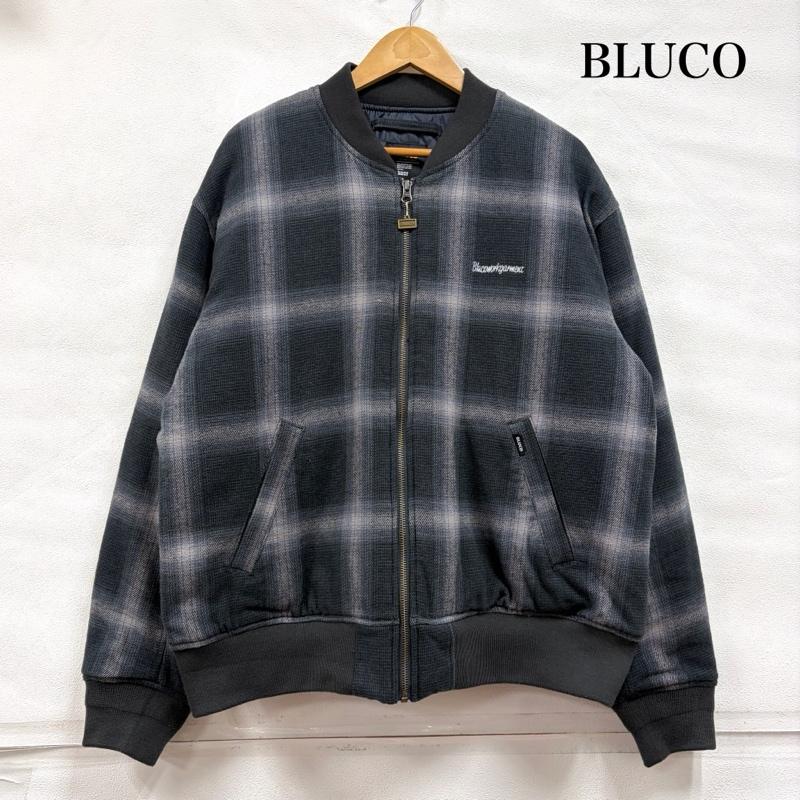 ブルコ BLUCO ジャケット、上着 ジャンパー、ブルゾン オンブレチェック ボンバージャケット ジップアップ ブルゾン 157-31-039 L チェック X ワンポイント X ロゴ、文字 X 刺繍 紺 / ネイビー / navy X 灰 / グレー / gray X 黒 / ブラック / black X 白 / ホワイト / white メンズ USED 古着 中古 50168463