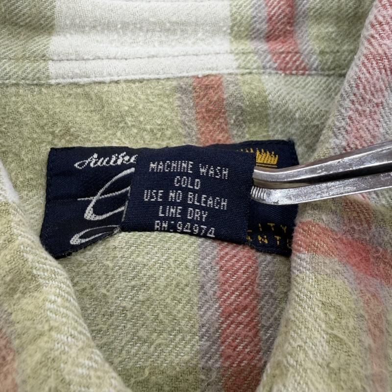 ステューシー STUSSY シャツ、ブラウス 長袖 90s OLD 長袖 チェック ネルシャツ 紺タグ M チェック 黄緑 / イエローグリーン / X ベージュ / ベージュ / beige X 赤 / レッド / red メンズ USED 古着 中古 50168464
