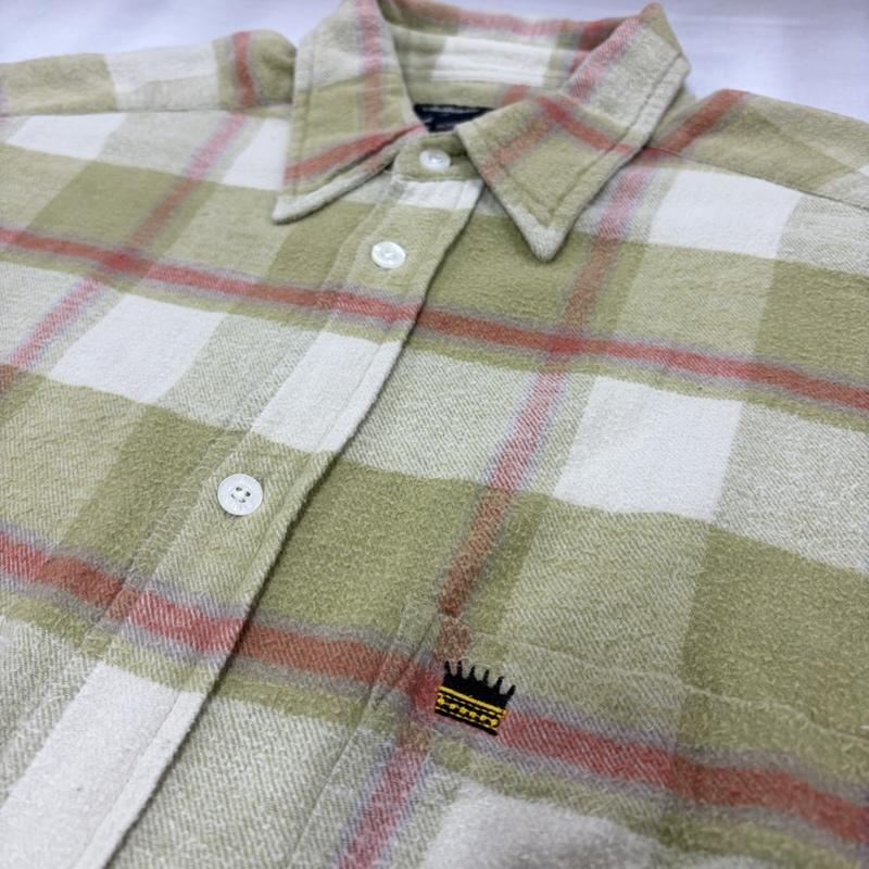 ステューシー STUSSY シャツ、ブラウス 長袖 90s OLD 長袖 チェック ネルシャツ 紺タグ M チェック 黄緑 / イエローグリーン / X ベージュ / ベージュ / beige X 赤 / レッド / red メンズ USED 古着 中古 50168464