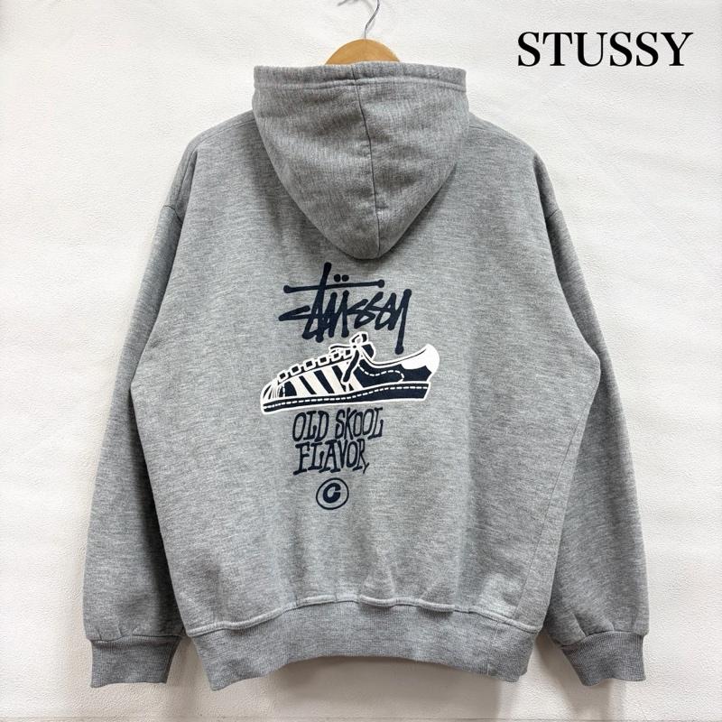 ステューシー STUSSY パーカー 長袖 90s OLD SKOOL FLAVOR スーパースター ロゴ プリント スウェット フーディー パーカー 紺 トリコタグ USA製 L ロゴ、文字 X プリント 灰 / グレー / gray X 紺 / ネイビー / navy X 白 / ホワイト / white メンズ USED 古着 中古 50168465