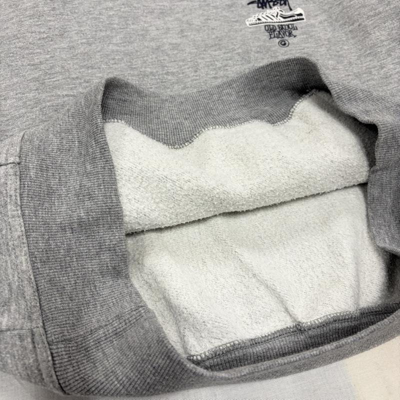 ステューシー STUSSY パーカー 長袖 90s OLD SKOOL FLAVOR スーパースター ロゴ プリント スウェット フーディー パーカー 紺 トリコタグ USA製 L ロゴ、文字 X プリント 灰 / グレー / gray X 紺 / ネイビー / navy X 白 / ホワイト / white メンズ USED 古着 中古 50168465