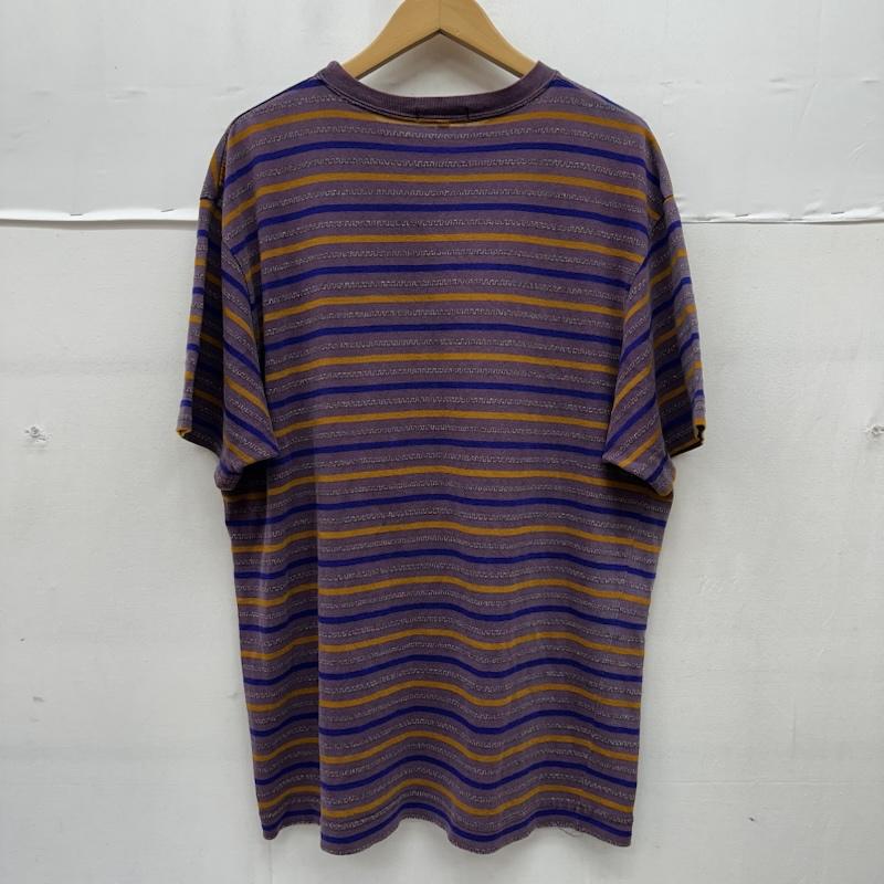 ステューシー STUSSY Tシャツ 半袖 80s 90s USA製 マルチ ボーダ－ Tシャツ L 紫 / パープル / purple メンズ USED 古着 中古 50168473