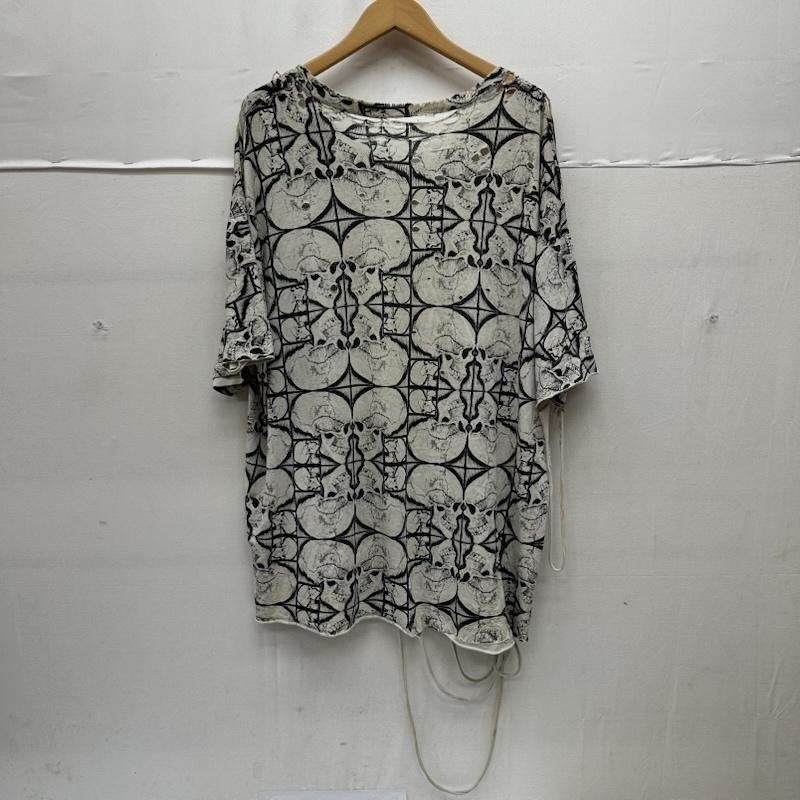 古着 USED Tシャツ 半袖 90s M.C.Escher エッシャー スカル プリント ダメージ Tシャツ - 白 / ホワイト / white X 黒 / ブラック / black メンズ USED 古着 中古 50168476