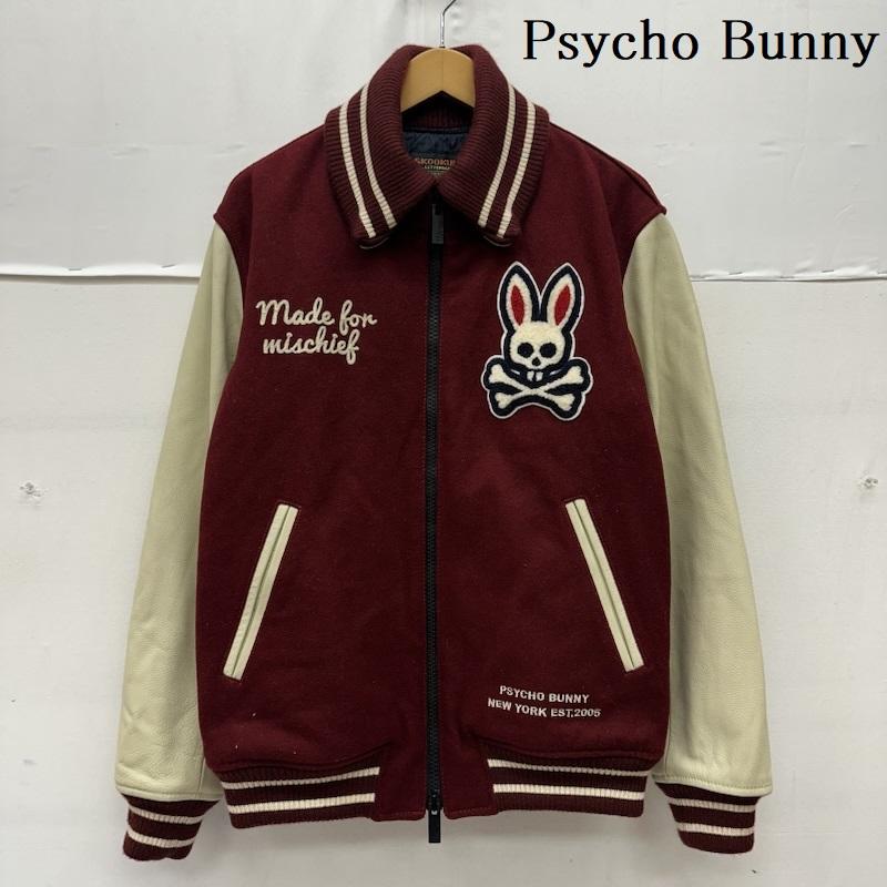 サイコバニー Psycho Bunny ジャケット、上着 ジャンパー、ブルゾン SKOOKUM ウール ワッペン スタジャン PB-99242-89770 M えんじ / ワインレッド / dark red メンズ USED 古着 中古 50168478