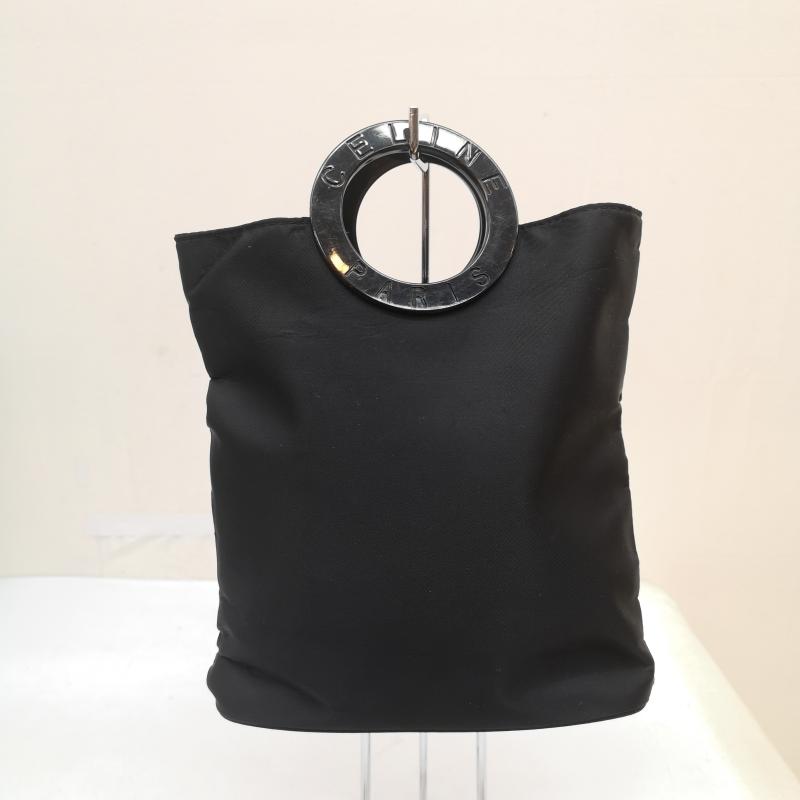 セリーヌ CELINE ハンドバッグ ハンドバッグ サークルロゴ ミニ ハンド バッグ ミニ トートバッグ キャンバス - 黒 / ブラック / black レディース USED 古着 中古 50168488