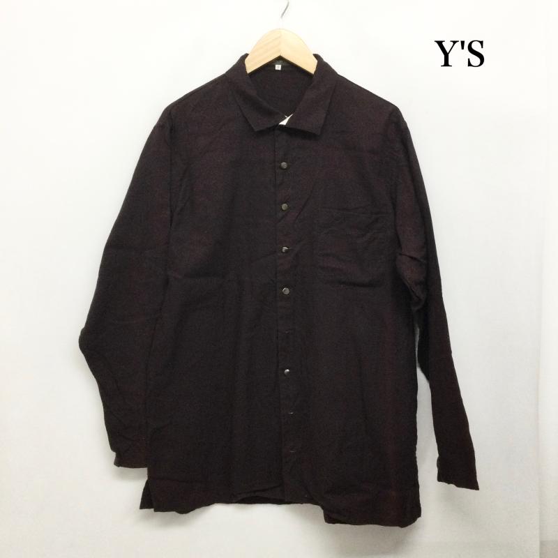 ワイズ Y s シャツ、ブラウス 長袖 Y s ワイズ 長袖シャツ 3 無地 えんじ / ワインレッド / dark red メンズ USED 古着 中古 50168491