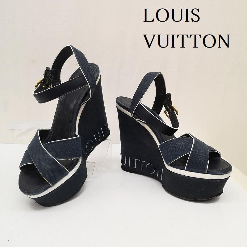 ルイヴィトン LOUIS VUITTON サンダル サンダル デニム ウェッジ ソール サンダル 22.0cm レディース USED 古着 中古 50168492