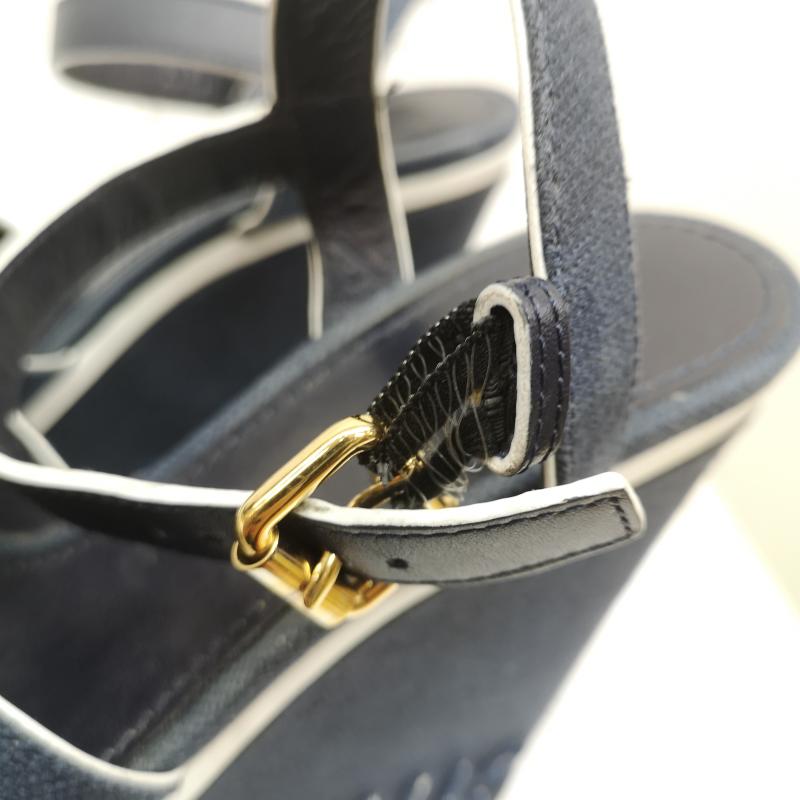 ルイヴィトン LOUIS VUITTON サンダル サンダル デニム ウェッジ ソール サンダル 22.0cm レディース USED 古着 中古 50168492