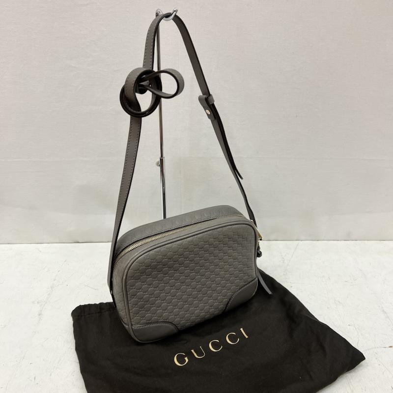 グッチ GUCCI ショルダーバッグ ショルダーバッグ マイクログッチシマ ショルダーバッグ レザー 449413 - 灰 / グレー / gray レディース USED 古着 中古 50168493