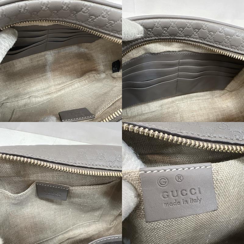 グッチ GUCCI ショルダーバッグ ショルダーバッグ マイクログッチシマ ショルダーバッグ レザー 449413 - 灰 / グレー / gray レディース USED 古着 中古 50168493