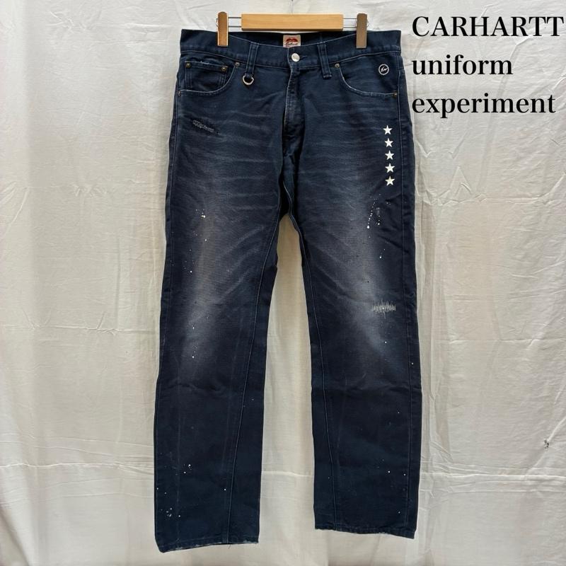 ユニフォームエクスペリメント uniform experiment パンツ ワークパンツ、ペインターパンツ Carhartt カーハート コラボ ハートタグ コットン ダック ワークパンツ ダメージ加工 UE-112051 32インチ メンズ USED 古着 中古 50168494