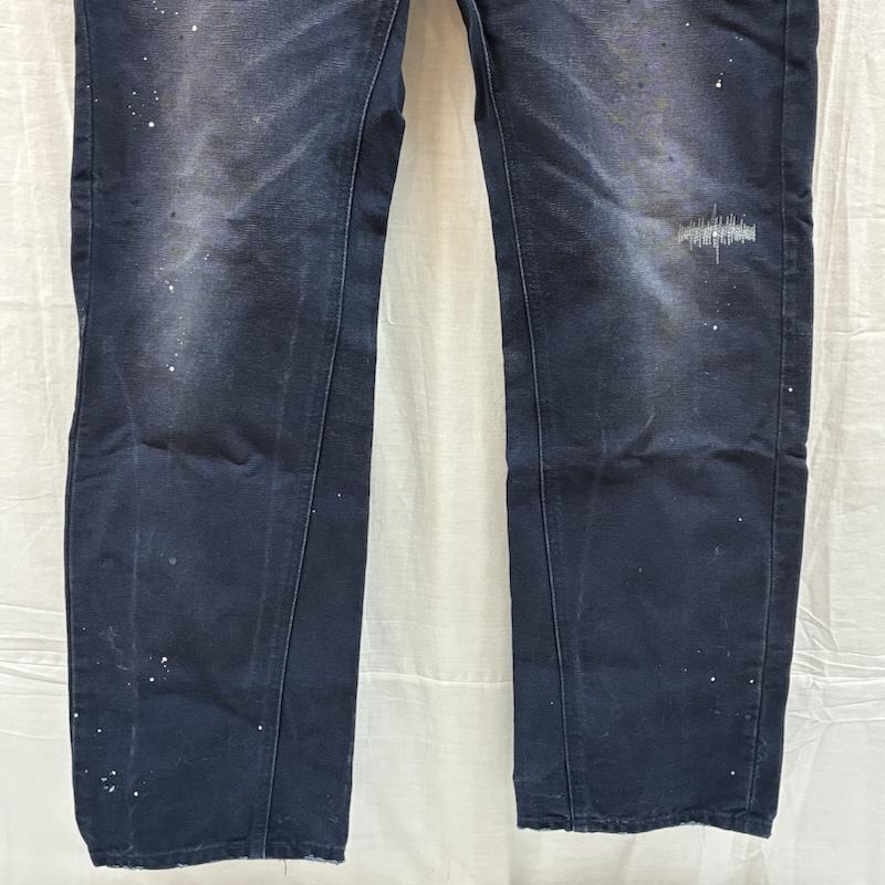 ユニフォームエクスペリメント uniform experiment パンツ ワークパンツ、ペインターパンツ Carhartt カーハート コラボ ハートタグ コットン ダック ワークパンツ ダメージ加工 UE-112051 32インチ メンズ USED 古着 中古 50168494