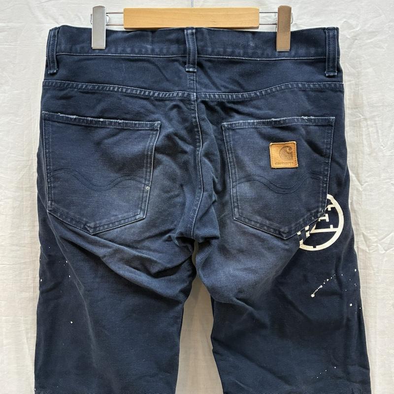 ユニフォームエクスペリメント uniform experiment パンツ ワークパンツ、ペインターパンツ Carhartt カーハート コラボ ハートタグ コットン ダック ワークパンツ ダメージ加工 UE-112051 32インチ メンズ USED 古着 中古 50168494