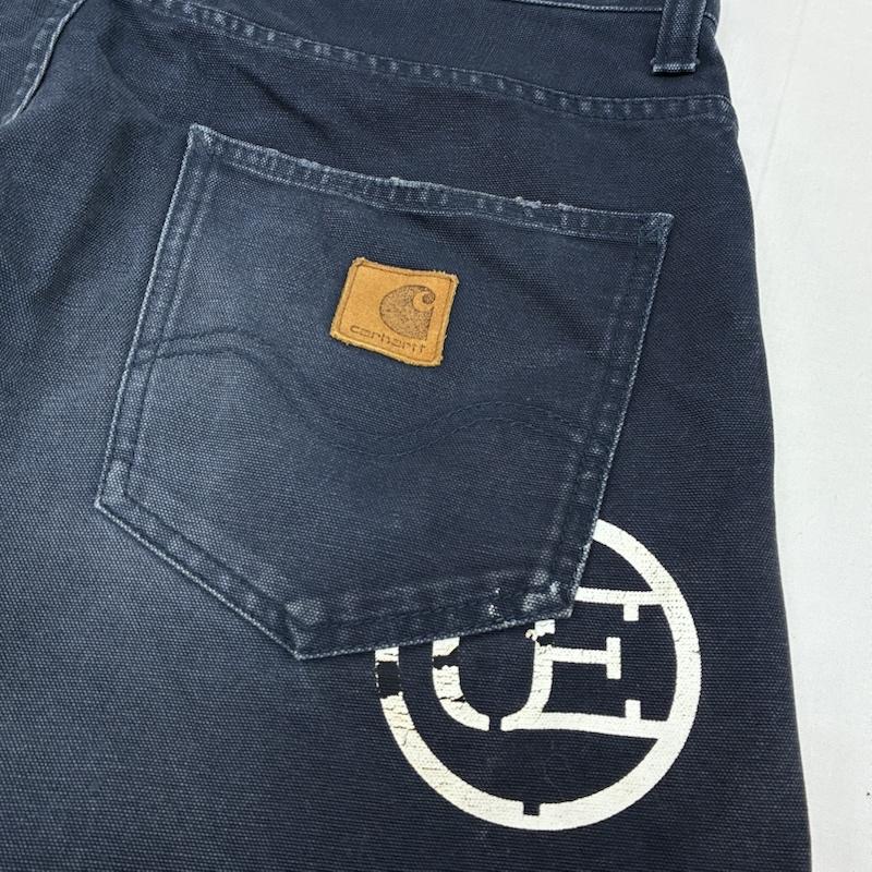 ユニフォームエクスペリメント uniform experiment パンツ ワークパンツ、ペインターパンツ Carhartt カーハート コラボ ハートタグ コットン ダック ワークパンツ ダメージ加工 UE-112051 32インチ メンズ USED 古着 中古 50168494