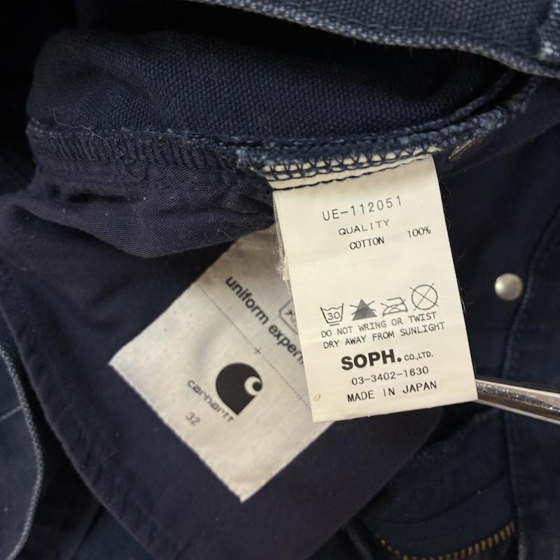 ユニフォームエクスペリメント uniform experiment パンツ ワークパンツ、ペインターパンツ Carhartt カーハート コラボ ハートタグ コットン ダック ワークパンツ ダメージ加工 UE-112051 32インチ メンズ USED 古着 中古 50168494